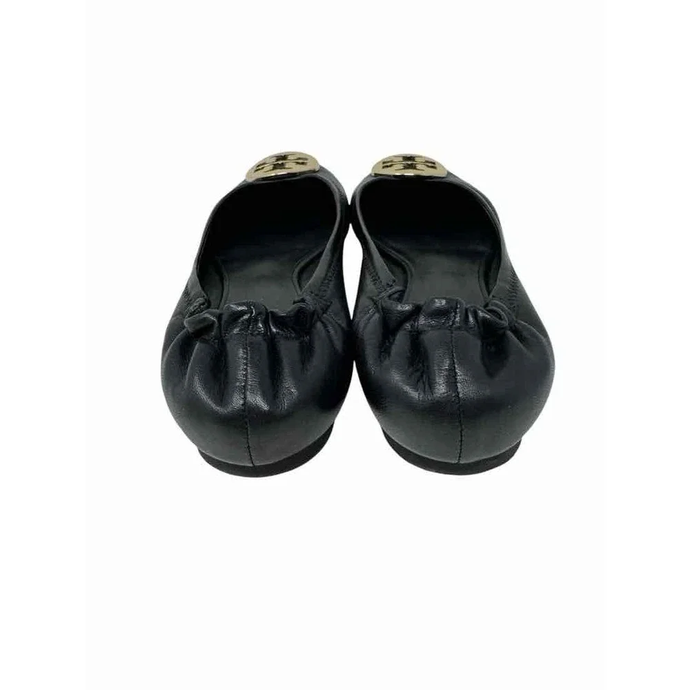 Shoe Size 7.5 Tory Burch Black Leather Flats